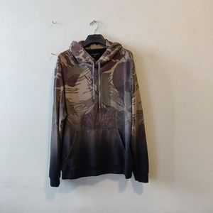 All Saints Contour Camo Print Hoodie Black
